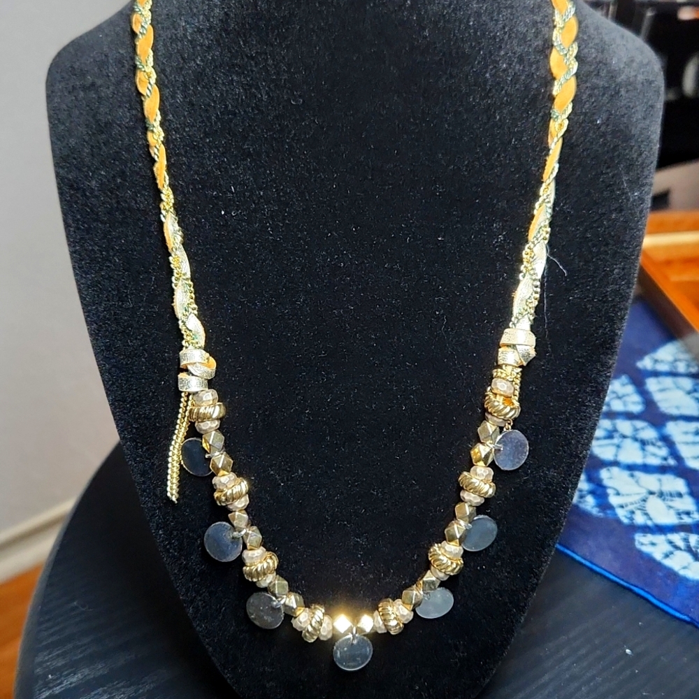 Vintage Ettika Mixed Media Leather Necklace